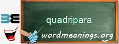 WordMeaning blackboard for quadripara